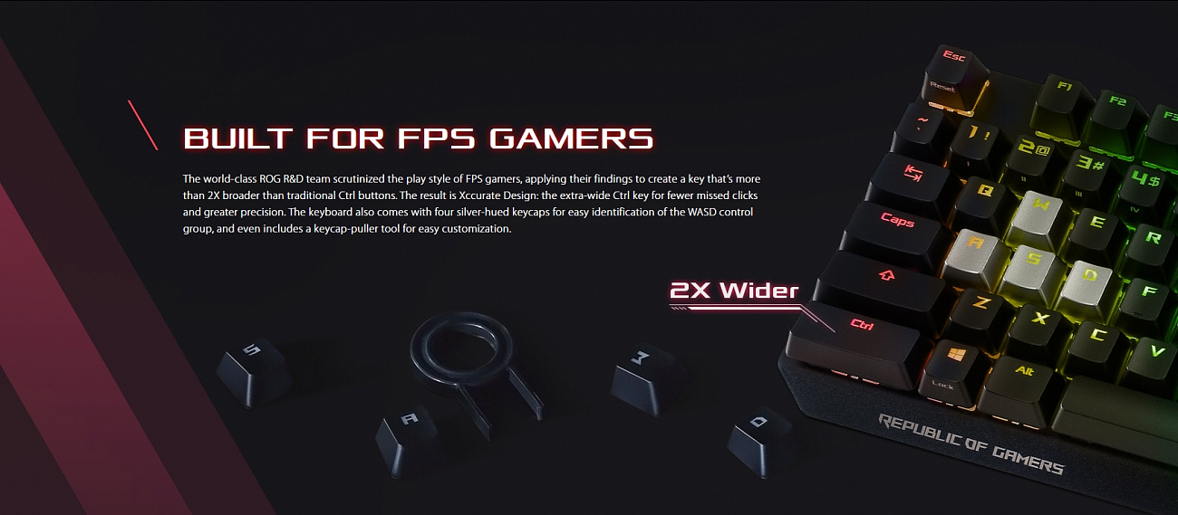 Игровая клавиатура Asus ROG Strix Scope NX Red Switches (90MP0186-B0RA00) купить в интернет-магазине icover
