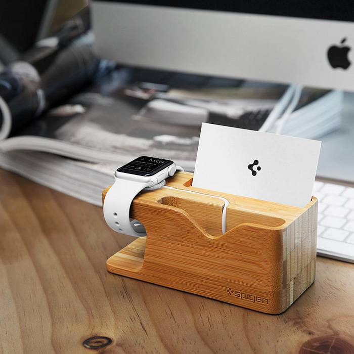 Подставка Spigen S370 для iPhone и Apple Watch (Wood) купить в интернет-магазине icover