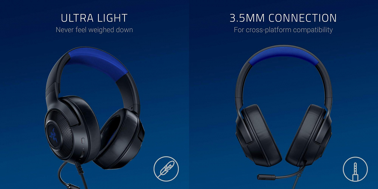 Игровая гарнитура Razer Kraken X for Console RZ04-02890200-R3M1 (Black/Blue) купить в интернет-магазине icover