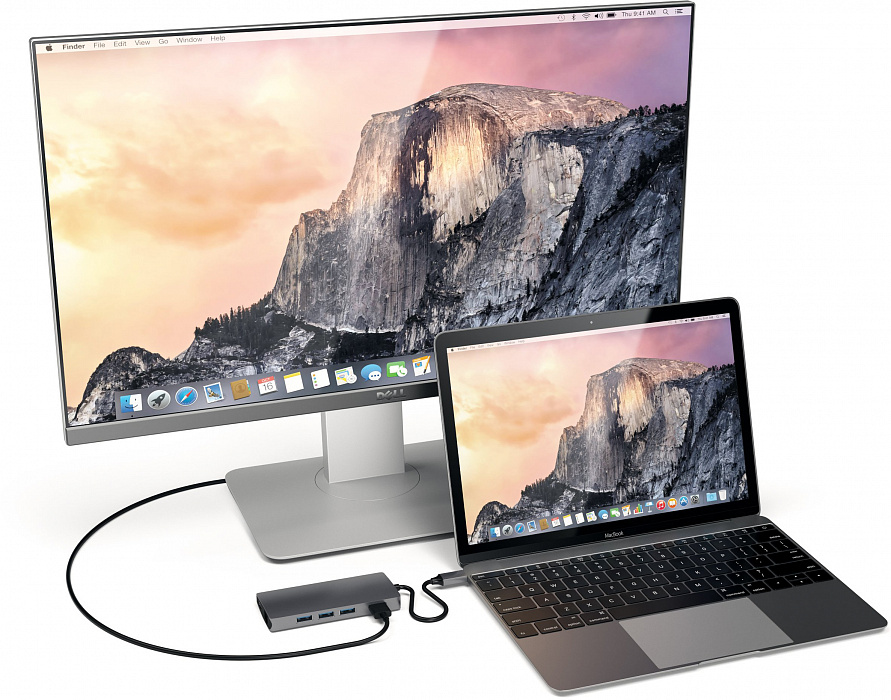 Хаб Satechi Multi-Port V2 Type-C 4K with Ethernet (Space Gray) купить в интернет-магазине icover