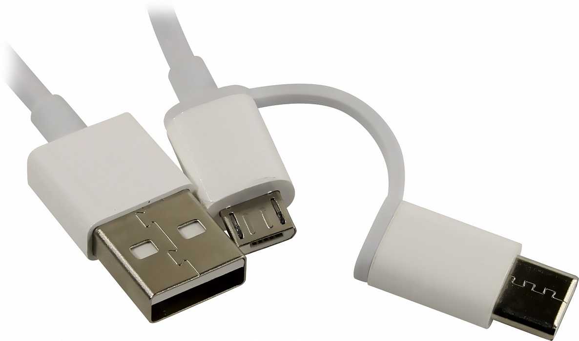 Кабель Xiaomi Mi 2-in-1 (SJV4083TY) USB-A to microUSB/Type C 0.3m (White) купить в интернет-магазине icover