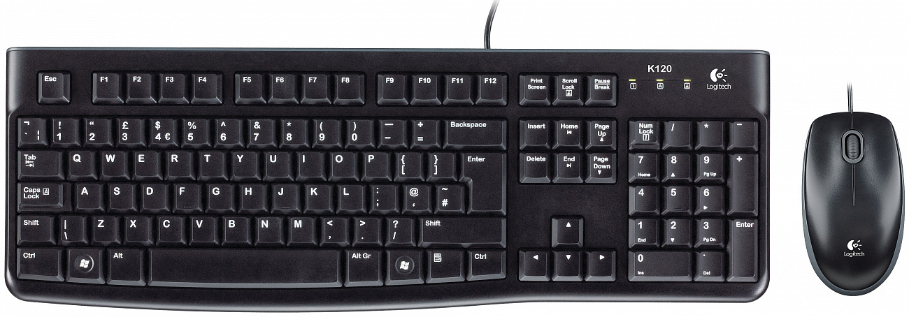 USB-клавиатура и мышь Logitech Desktop MK120 (Black) купить в интернет-магазине icover