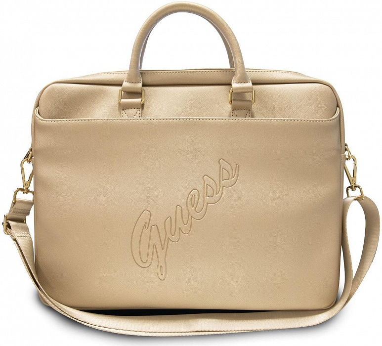 Сумка Guess Saffiano Script Logo (GUCB15PUSASLG) для ноутбука 15'' (Gold) купить в интернет-магазине icover