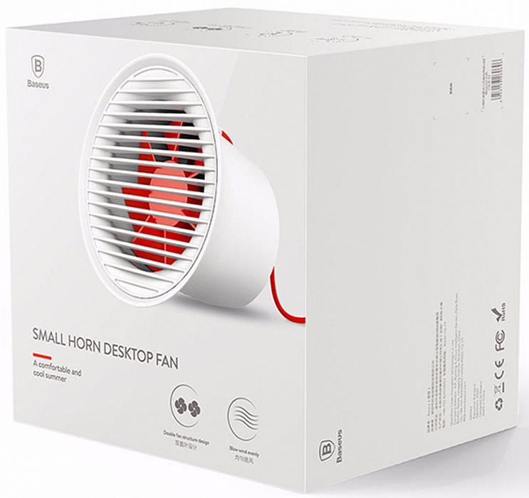 Baseus Small Horn Desktop Fan (CXLB-02) - настольный USB-вентилятор (White) купить в интернет-магазине icover