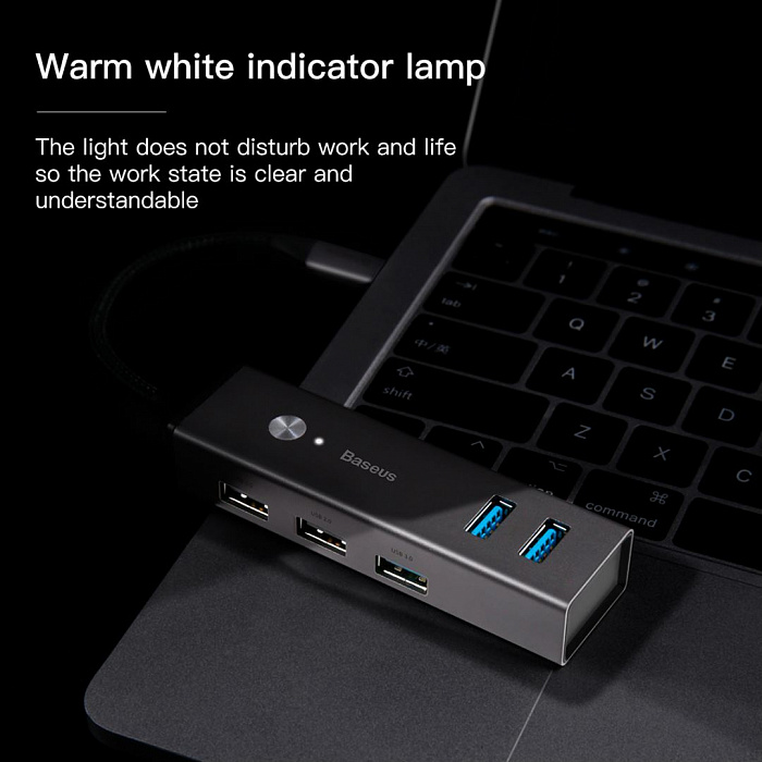 Хаб Baseus Cube USB to 3xUSB 3.0+2xUSB 2.0 CAHUB-C0G (Dark Grey) купить в интернет-магазине icover