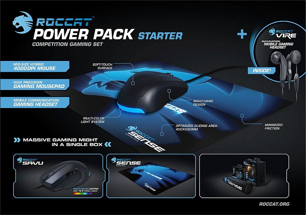 Игровой комплект Roccat Power Pack Starter (ROC-16-161) купить в интернет-магазине icover