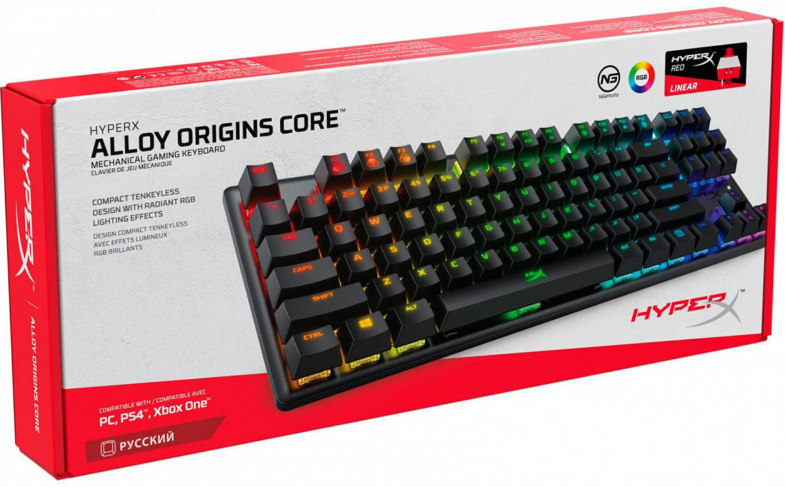 Игровая клавиатура HyperX Alloy Origins Core Red switches USB RGB (HX-KB7RDX-RU) купить в интернет-магазине icover