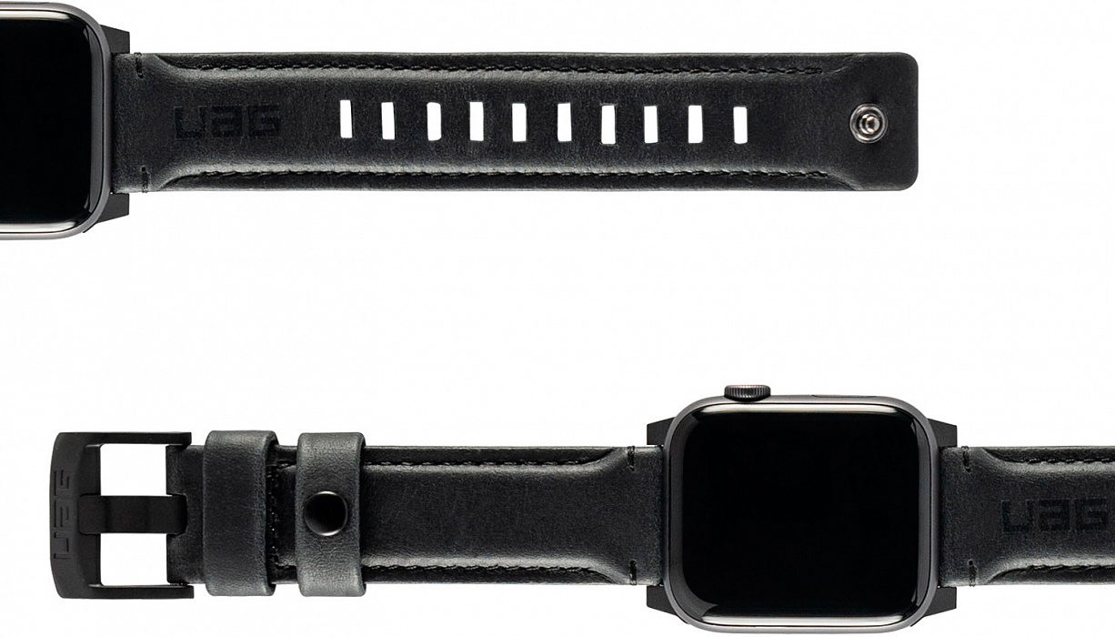 Ремешок Urban Armor Gear Leather (19148B114040) для Apple Watch Series 2/3/4 42/44 mm (Black) купить в интернет-магазине icover