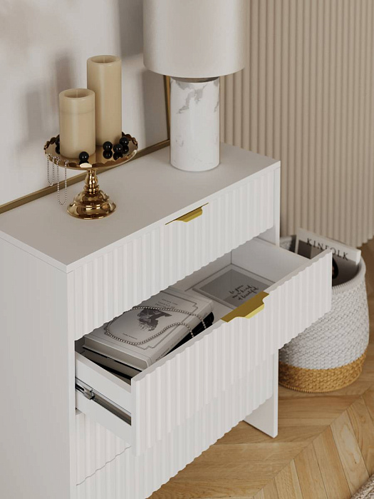 Комод RIDBERG LUGANO 4Я (White/Gold) купить в интернет-магазине icover