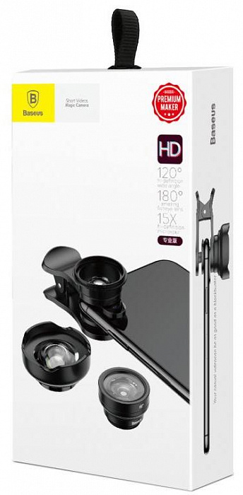 Набор объективов Baseus Short Videos Magic Camera Professional (ACSXT-B01) для смартфона (Black) купить в интернет-магазине icover