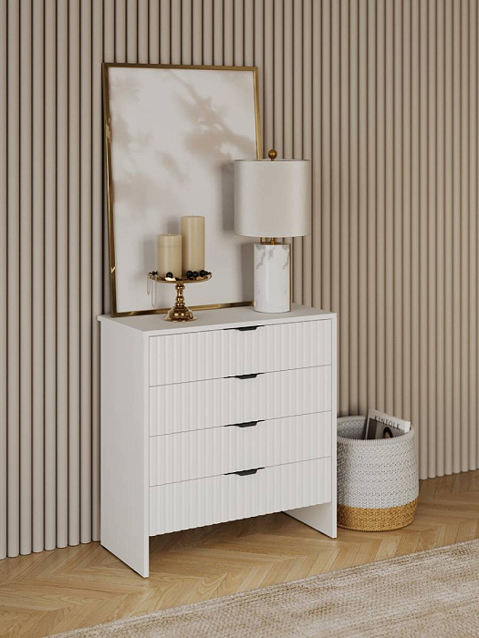 Комод RIDBERG LUGANO 4Я (White/Black) купить в интернет-магазине icover