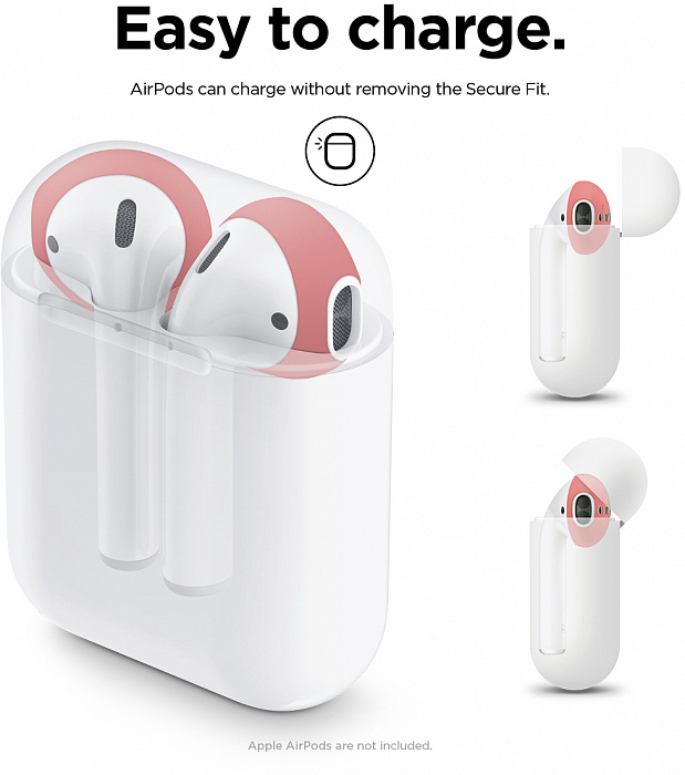 Держатель Elago Secure Fit (EAP-PADSM-IROCBL) для наушников Apple AirPods (Italian Rose/Coral Blue) купить в интернет-магазине icover