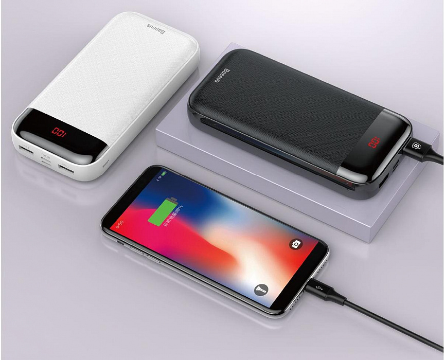 Внешний аккумулятор Baseus Mini Cu Digital Display Power Bank 20000 mAh PPAL-CKU01 (Black) купить в интернет-магазине icover