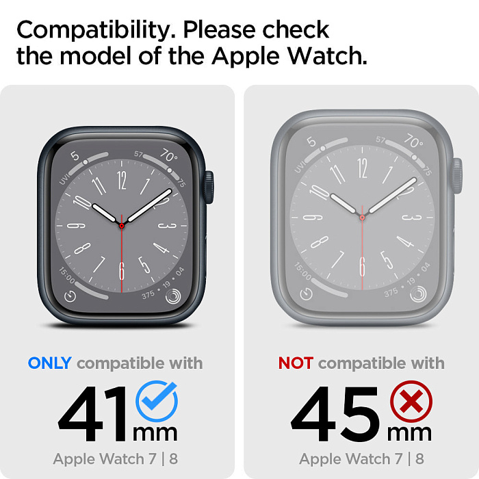 Spigen Ultra Hybrid (ACS04188) для Apple Watch 7 / 8 41mm (Clear) купить в интернет-магазине icover