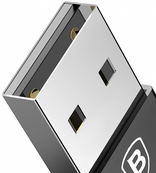 Переходник Baseus Exquisite USB Male to Type-C Female Adapter Converter CATJQ-A01 (Black) купить в интернет-магазине icover