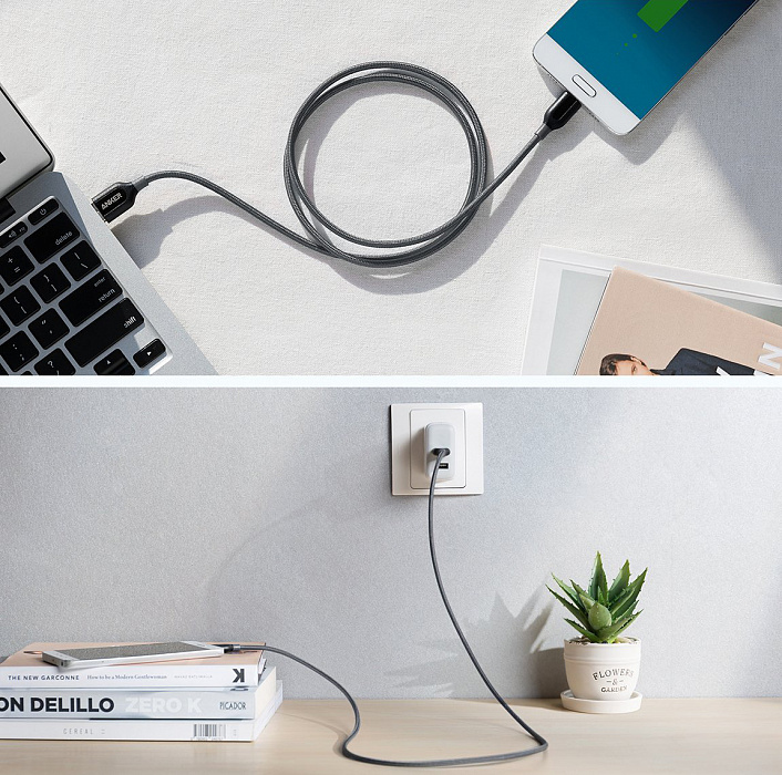 Кабель Anker PowerLine+ USB-C/USB 3.0 0.9 м A8168HA1 (Gray) купить в интернет-магазине icover