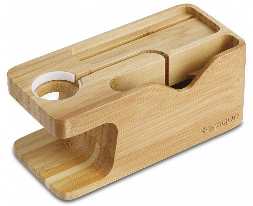 Подставка Spigen S370 для iPhone и Apple Watch (Wood) купить в интернет-магазине icover