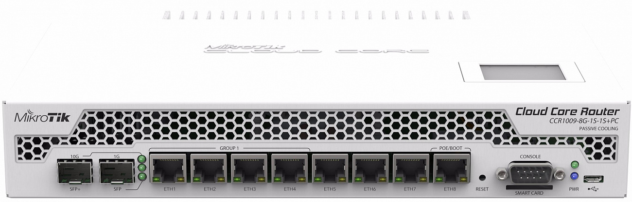 MikroTik Cloud Core (CCR1009-8G-1S-PC) - маршрутизатор (White) купить в интернет-магазине icover