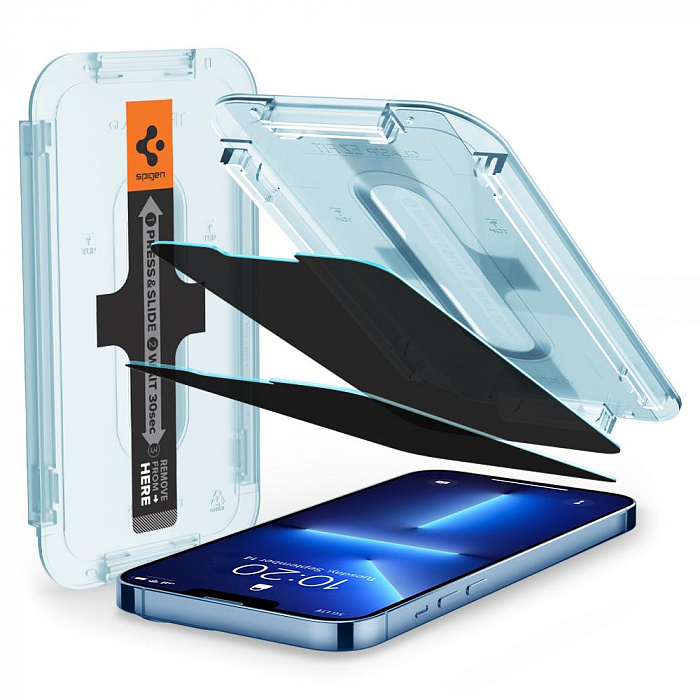 Защитное стекло Spigen Glas.tR EZ Fit Privacy 2 Pack (AGL03378) для iPhone 13 Pro Max (Clear) купить в интернет-магазине icover