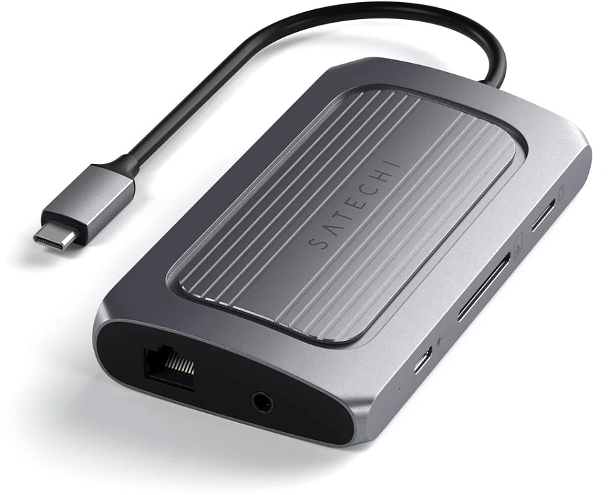 USB-хаб Satechi USB 4 Multiport Adapter (ST-U4MA3M) 8K HDMI, USB-A, USB-C PD, Ethernet (Space Grey) купить в интернет-магазине icover