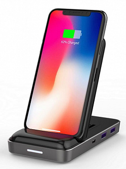 Док-станция HyperDrive Qi Wireless Charger & USB-C Hub 7.5W (Black)