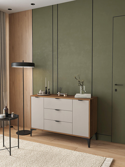 Комод Ridberg OKAYAMA 2Д/3Я (Dark Oak/Cashmire) купить в интернет-магазине icover