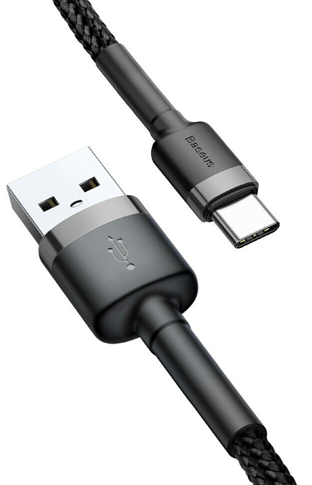 Кабель Baseus Cafule Series USB/USB-C 2m CATKLF-CG1 (Gray/Black) купить в интернет-магазине icover