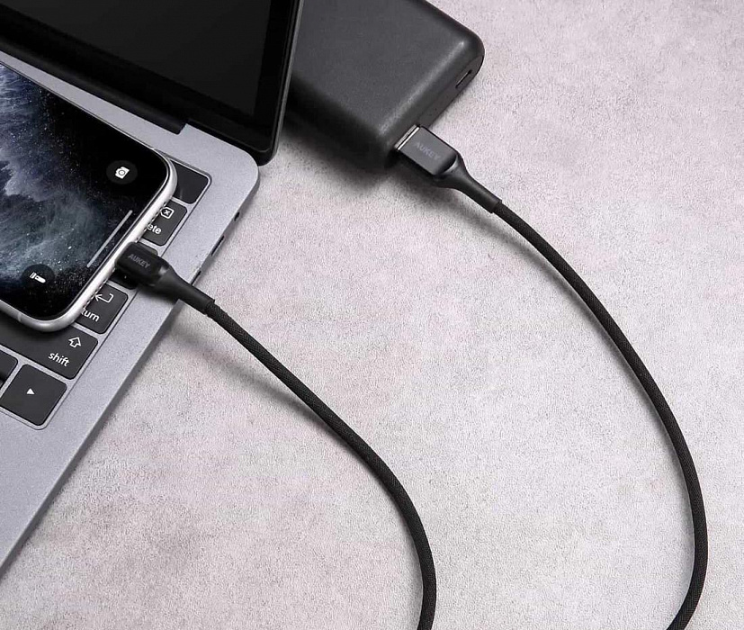 Кабель Aukey Kevlar (CB-AKL2-BL) USB-A/Lightning 2m (Black) купить в интернет-магазине icover