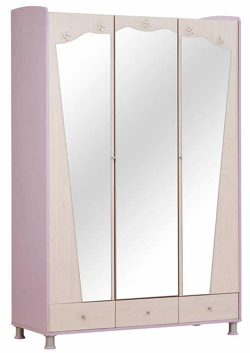 Calimera Flower FW101 - 3-х дверный шкаф с зеркалом (Beige/lilac) купить в интернет-магазине icover