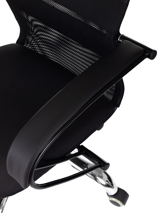 Кресло руководителя Бюрократ CH-NOVA SL сетка/ткань/металл (Black/Chrome) купить в интернет-магазине icover