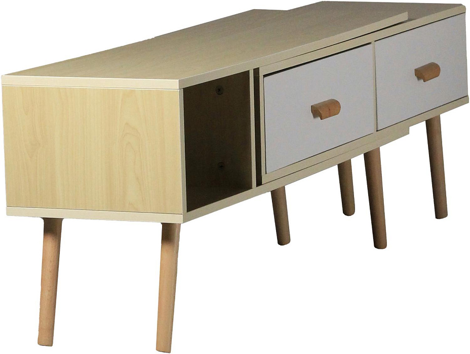 Тумба под ТВ Ridberg HOFLAND раздвижная 120/198 x 30 x 42 см (White) купить в интернет-магазине icover