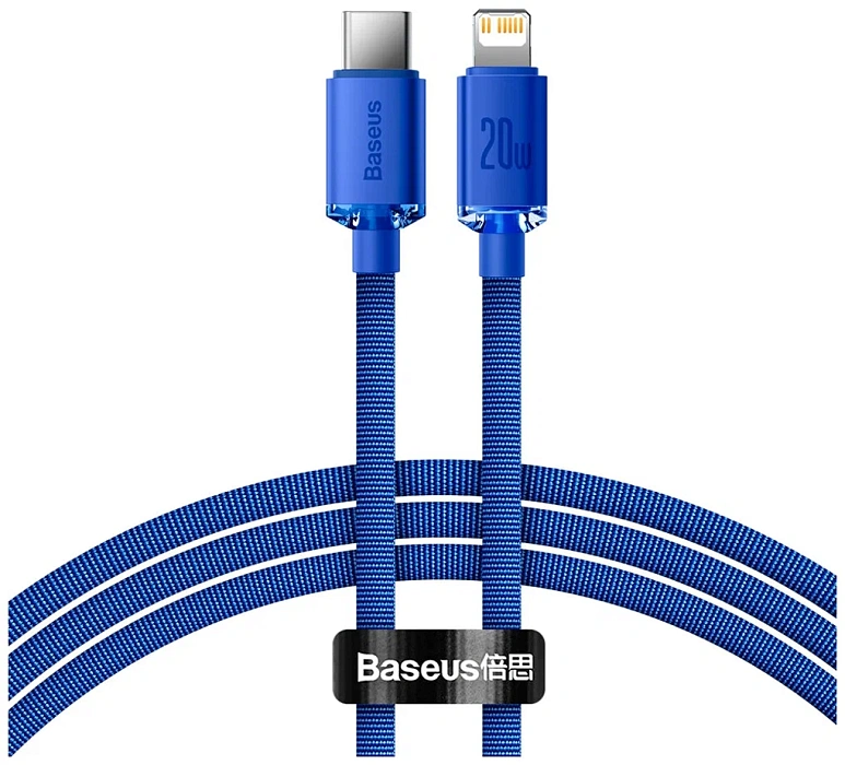 Кабель Baseus Crystal Shine (CAJY000303) Type-C/Lightning 20W 2m (Blue) купить в интернет-магазине icover