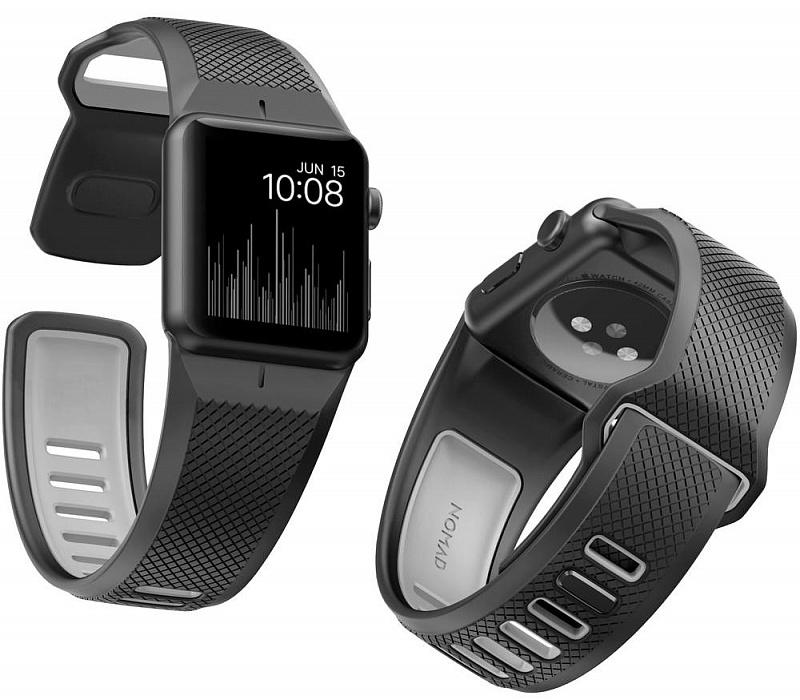 Ремешок Nomad Sport Strap (NM1A4B0100) для Apple Watch Series SE/6/2/3/4 42/44 mm (Black/Grey) купить в интернет-магазине icover