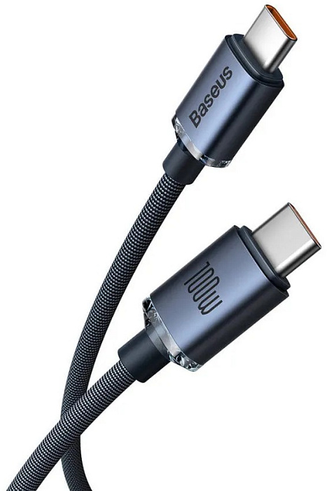 Кабель Baseus Crystal Shine (CAJY000601) USB-C/USB-C 100W 1.2m (Black) купить в интернет-магазине icover