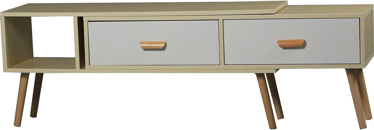 Тумба под ТВ Ridberg HOFLAND раздвижная 120/198 x 30 x 42 см (White) купить в интернет-магазине icover