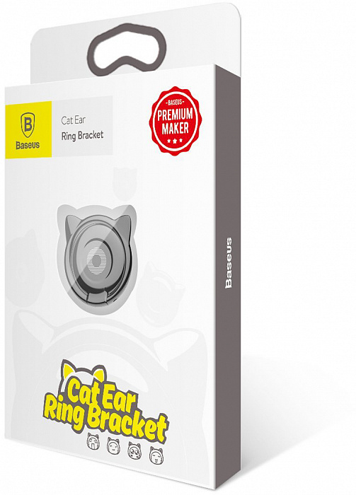 Кольцо-держатель Baseus Cat Ear Ring Bracket SUMA-01 (Black) купить в интернет-магазине icover