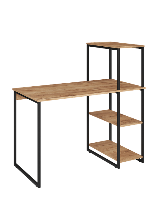 Стол-стеллаж лофт мини RIDBERG MEMPHIS (Oak/Black) купить в интернет-магазине icover