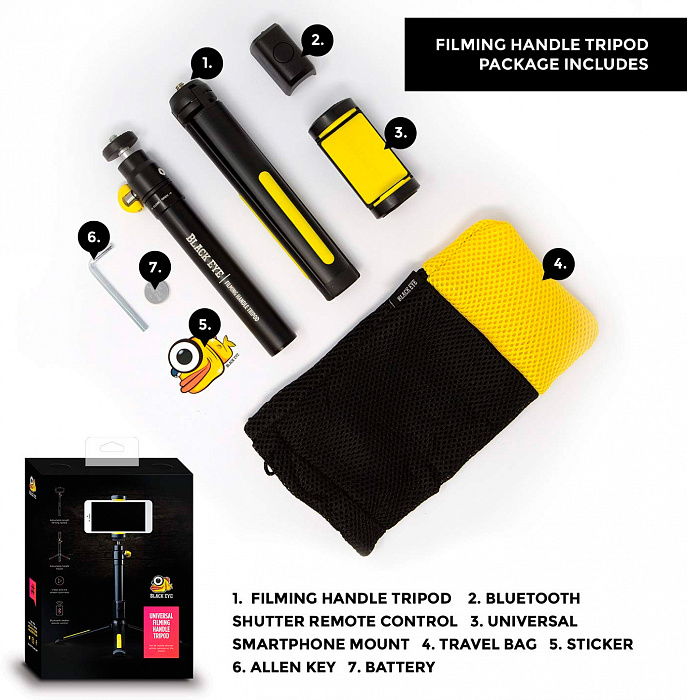 Трипод Black Eye Filming Handle (FM001) для смартфонов (Black) купить в интернет-магазине icover
