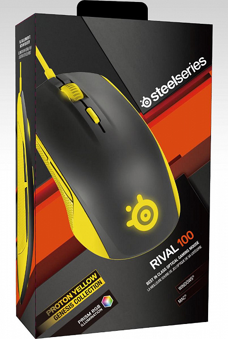 SteelSeries Rival 100 (62340) - оптическая мышь (Proton Yellow) купить в интернет-магазине icover