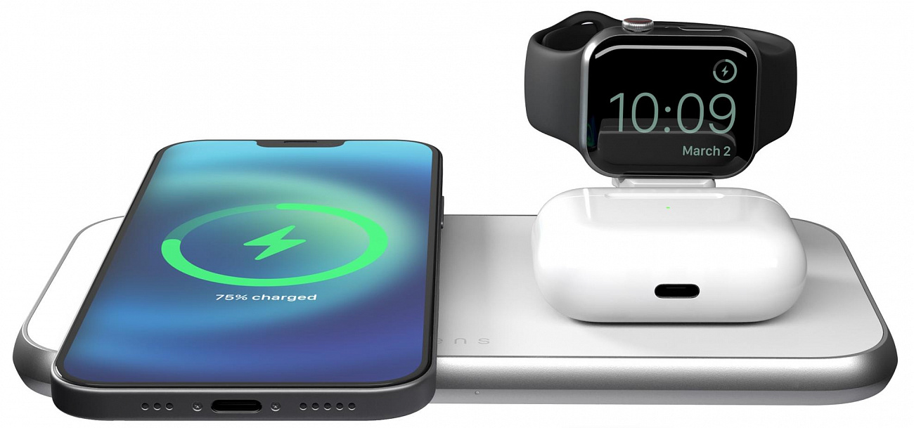 Беспроводное зарядное устройство Zens Aluminium 4-in-1 MagSafe Wireless Charger (ZEDC17W/00) купить в интернет-магазине icover