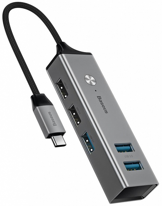USB-концентратор Baseus Cube (CAHUB-D), разъемов: 5 (Dark Grey) купить в интернет-магазине icover