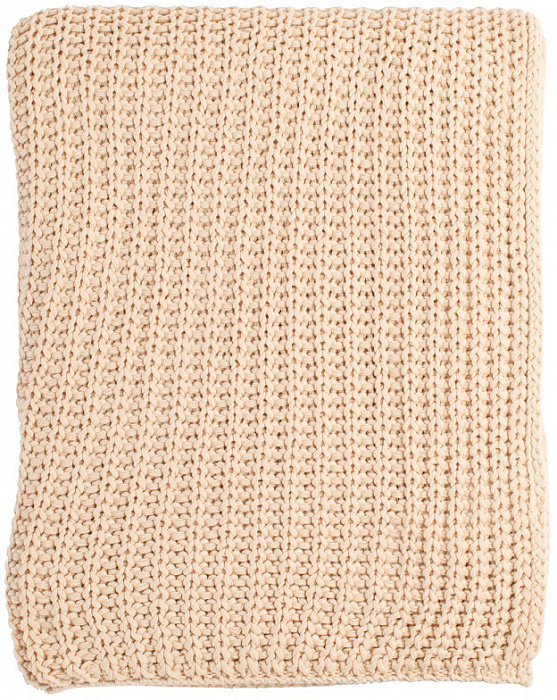Плед вязаный бежевого цвета Tkano Essential, 130х180 см купить в интернет-магазине icover