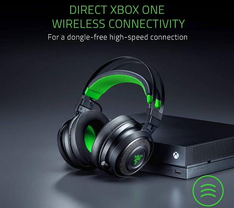 Игровая гарнитура Razer Nari Ultimate Wireless (RZ04-02910100-R3M1) для Xbox One (Black/Green) купить в интернет-магазине icover