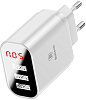 Сетевая зарядка Baseus Mirror Lake Intelligent Digital Display (CCALL-BH02) 3xUSB 3.4A (White) купить в интернет-магазине icover