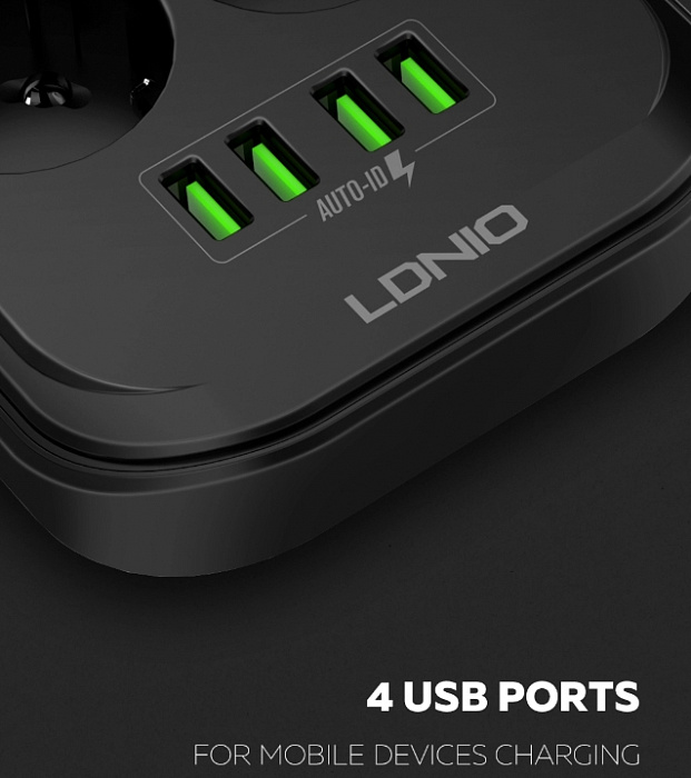 Сетевой фильтр LDNIO SE6403 (Black) купить в интернет-магазине icover