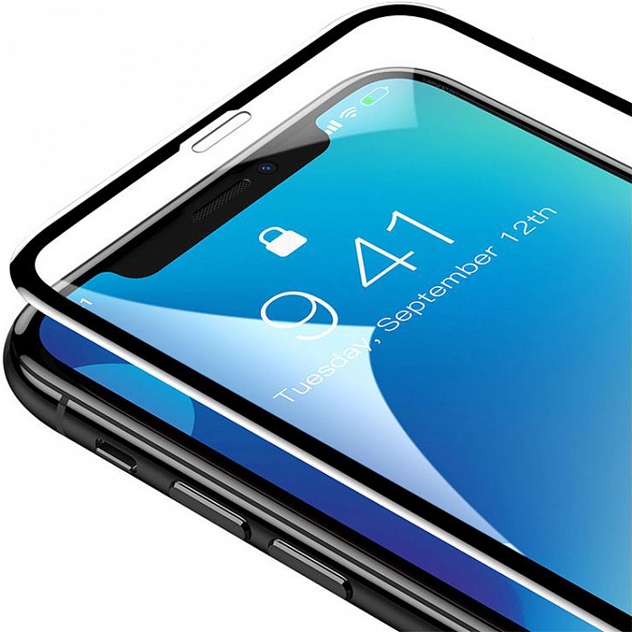 Защитное стекло Baseus Rigid-edge Curved-screen (SGAPIPH65-AJG01) для iPhone Xs Max (Black) купить в интернет-магазине icover
