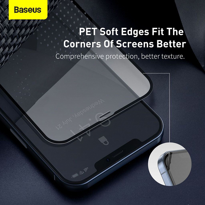 Защитное стекло Baseus Curved-screen Tempered 0.23mm (SGAPIPH61P-PE01) для iPhone 12/iPhone 12 Pro (Black) купить в интернет-магазине icover