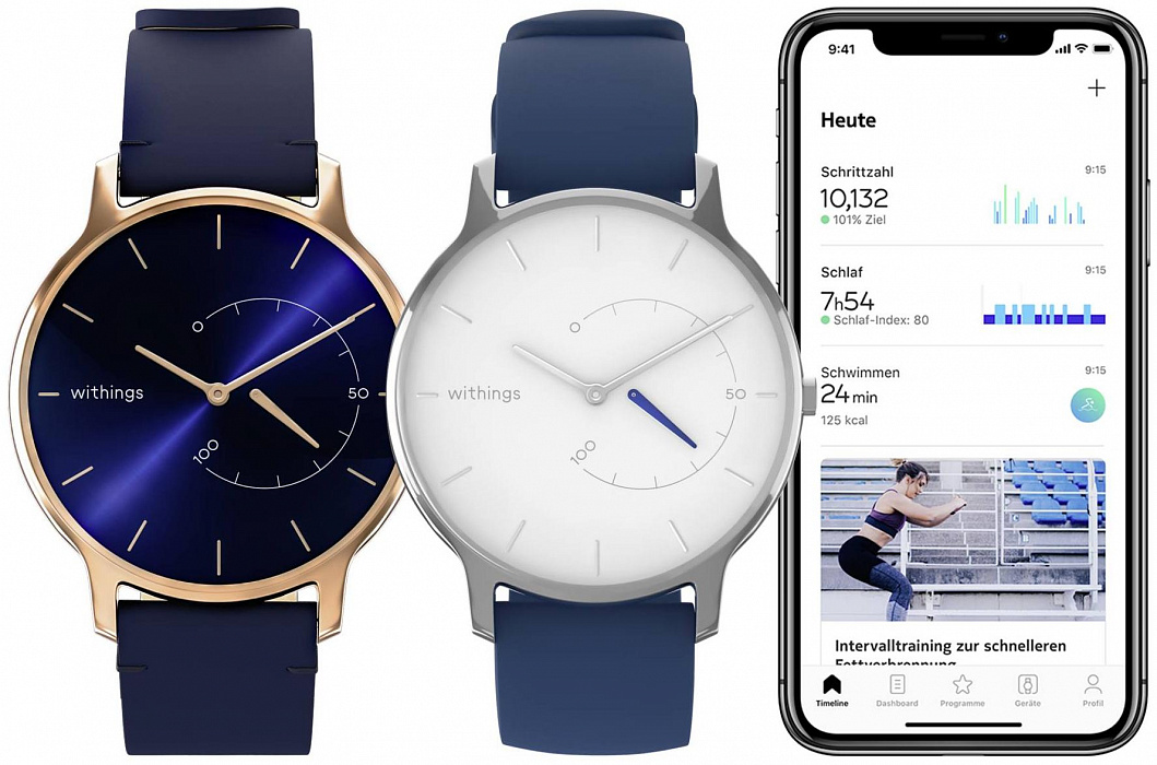 Умные часы Withings Move Timeless 38mm (White/Blue) купить в интернет-магазине icover