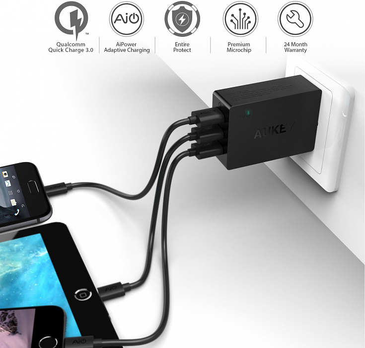 Сетевое зарядное устройство Aukey PA-T14 (Black) купить в интернет-магазине icover