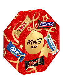 Сладкий подарок Minis Mix на Новый Год, набор конфет Snickers, Twix, Bounty, Milky Way, Mars (2 х 262 г.) купить в интернет-магазине icover